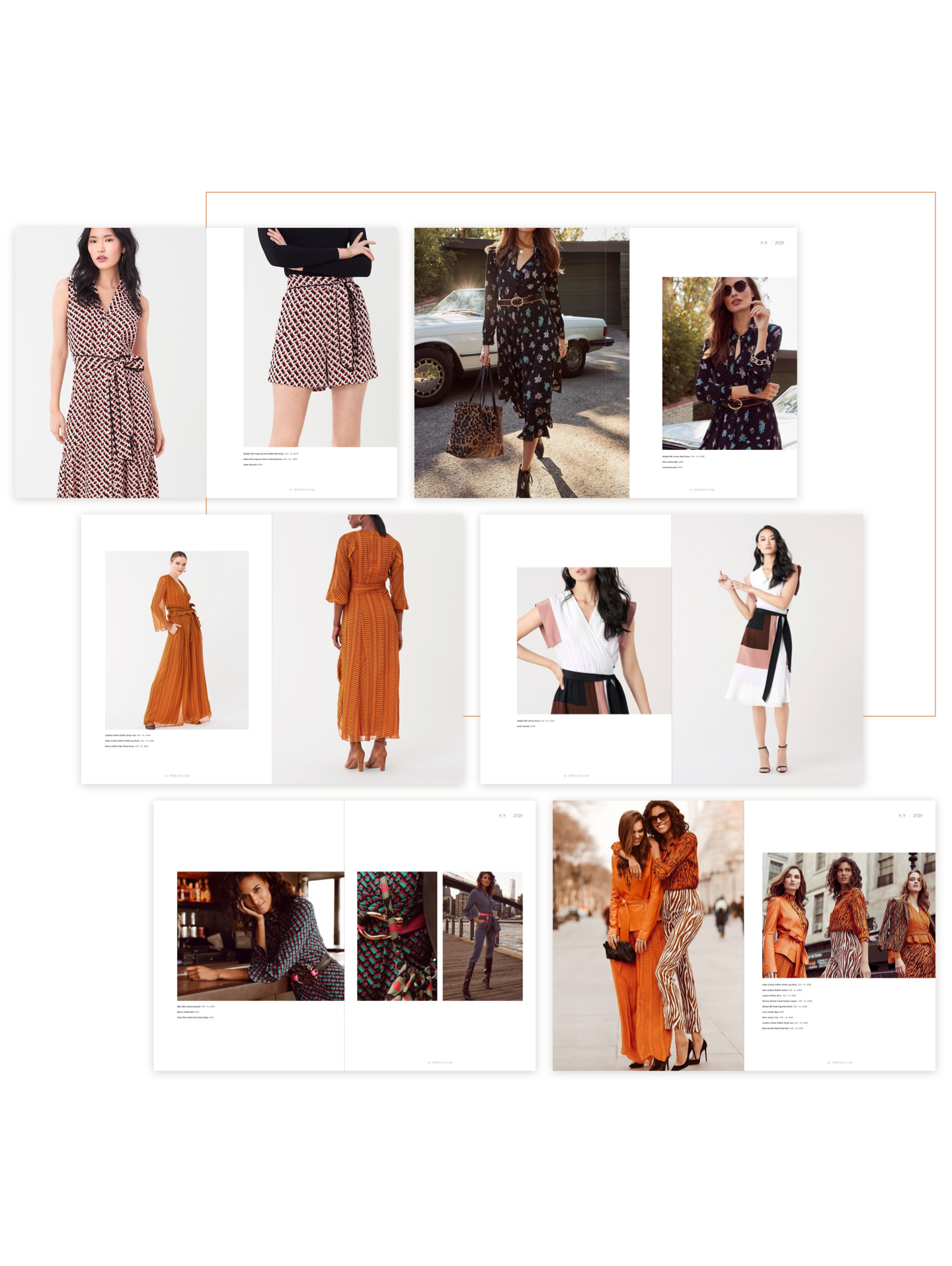 Diane von Furstenberg lookbook spreads, a concept