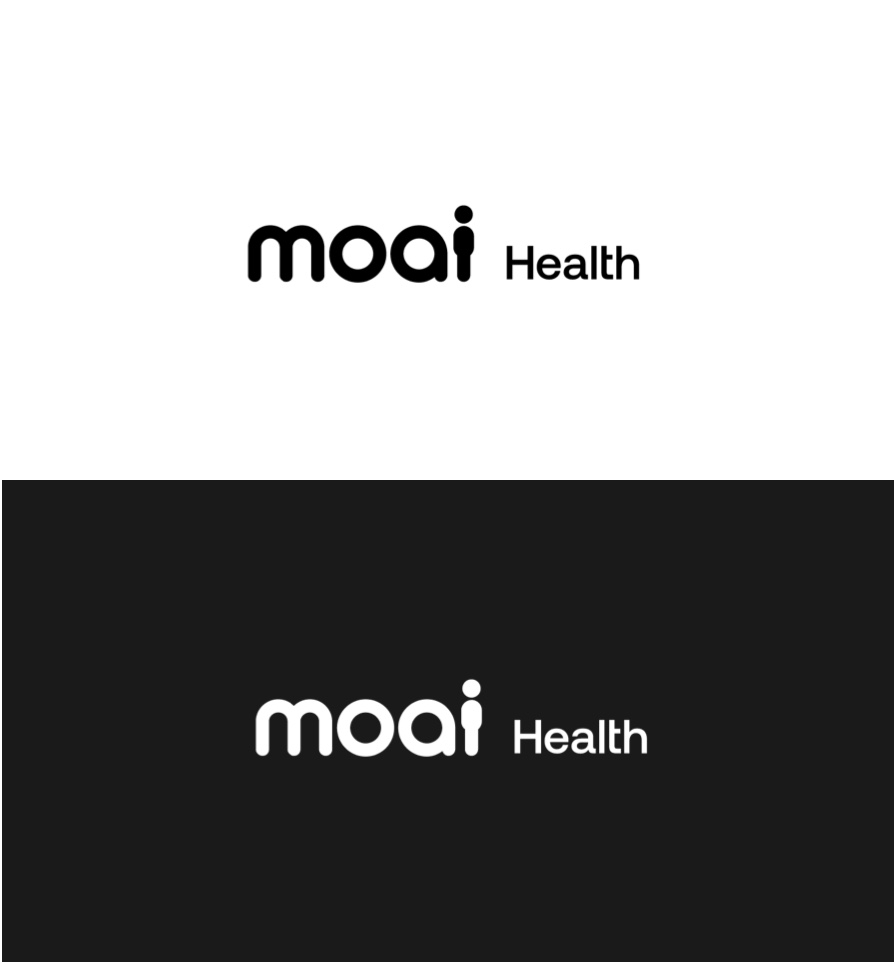 Mental health platform logo options on black and white backgrounds