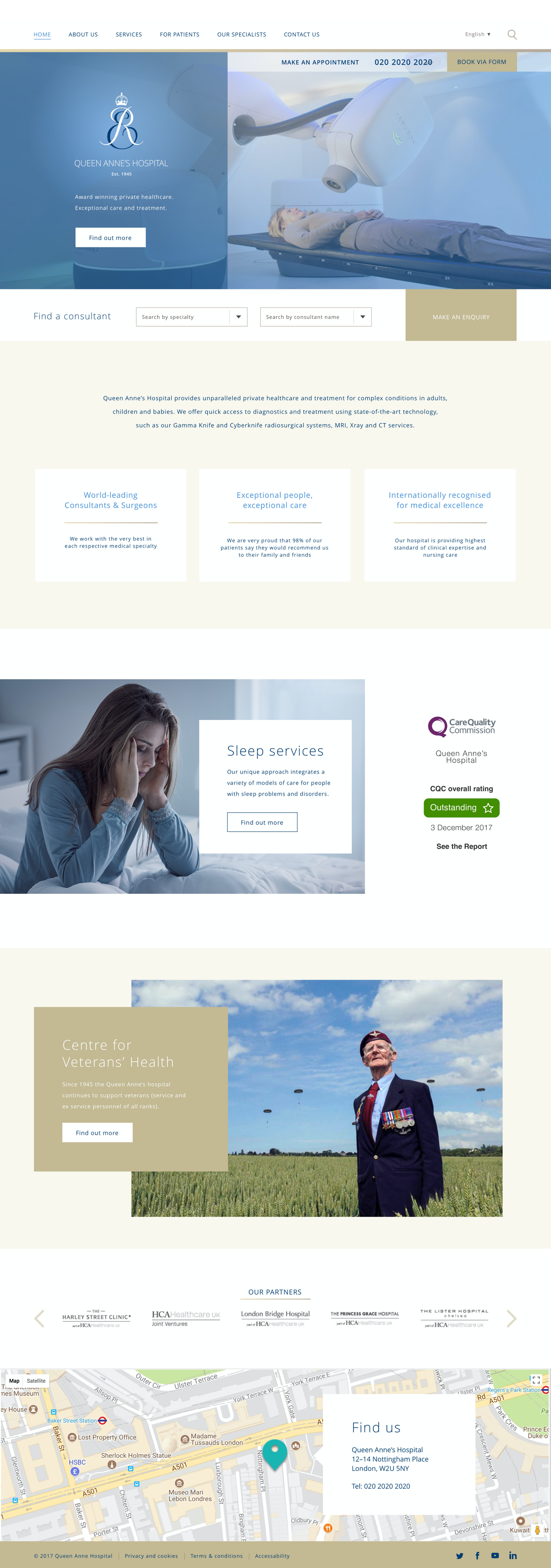 a flat hospital home page design