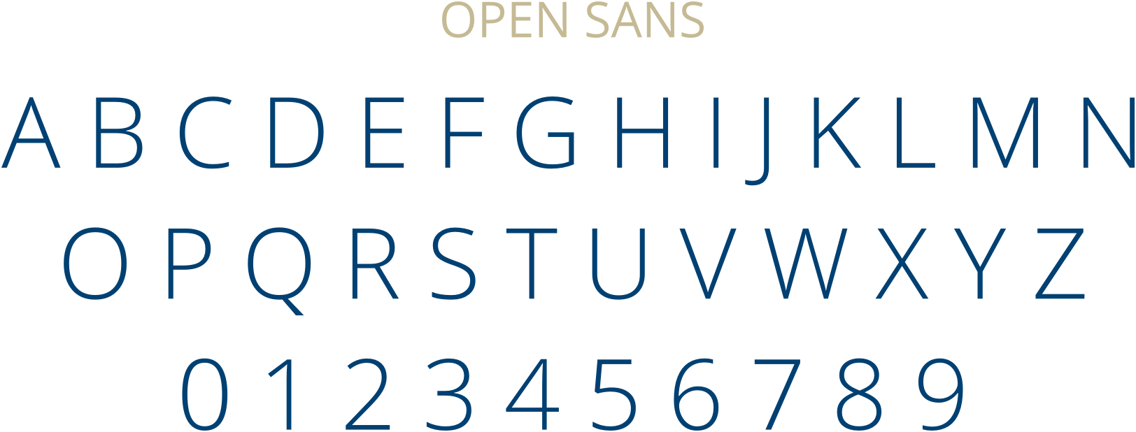 Demonstrating Open Sans font family used in the project
