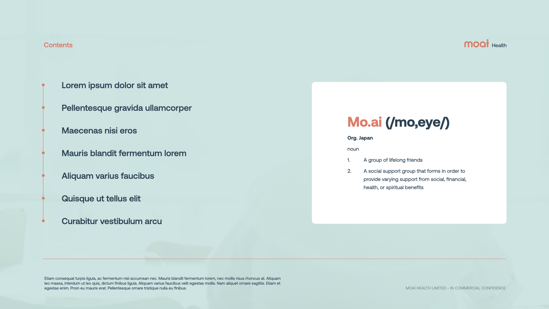 A slide from the mental health startup pitch deck