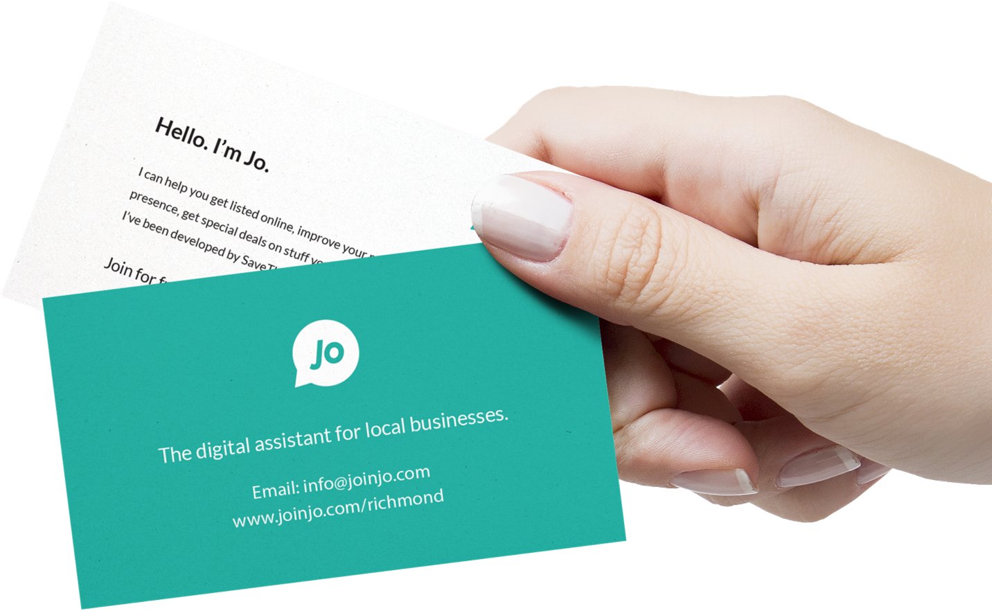 two flyers in a female hand