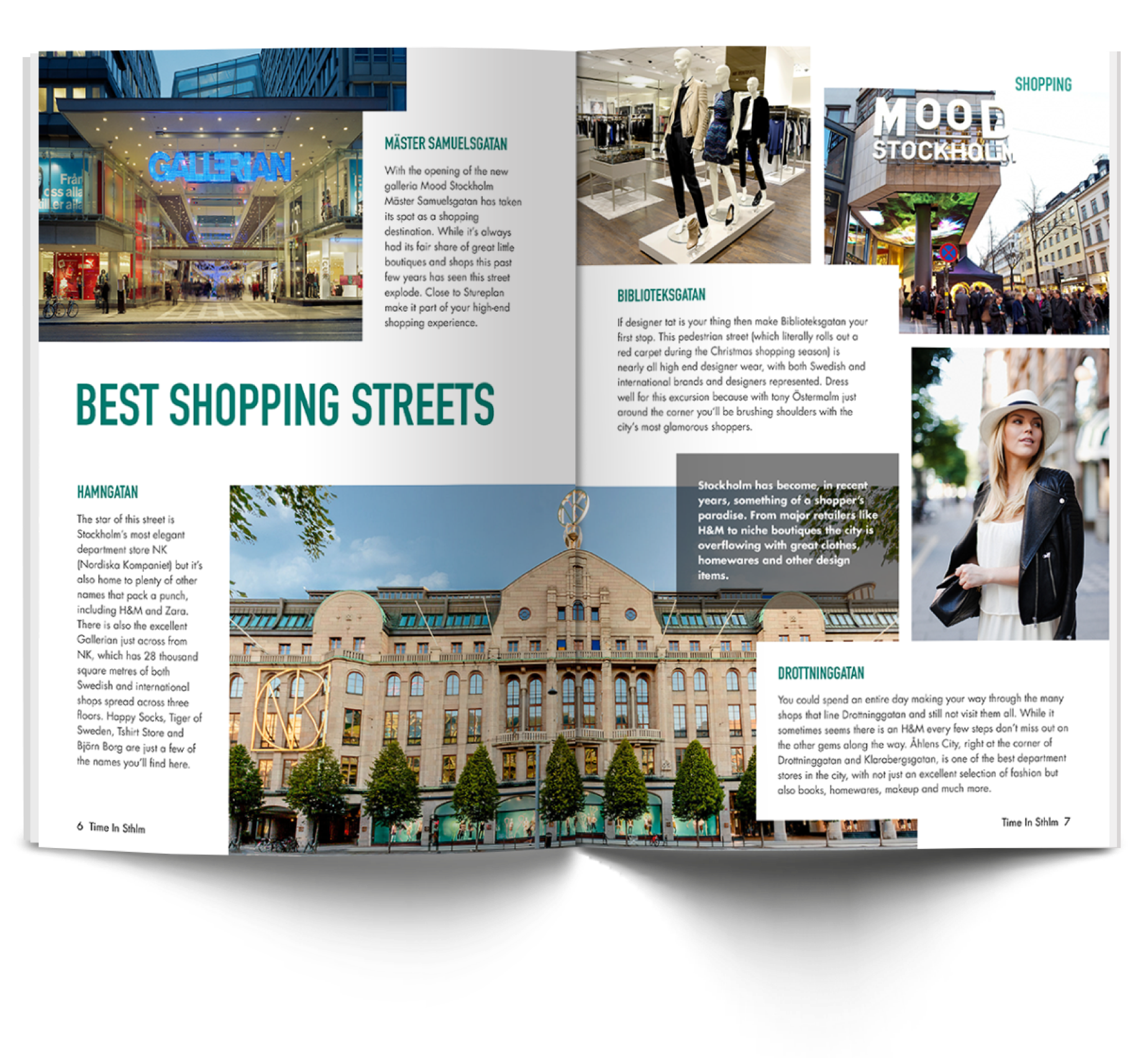 Designed magazine layout presented in a mockup for a realistic view