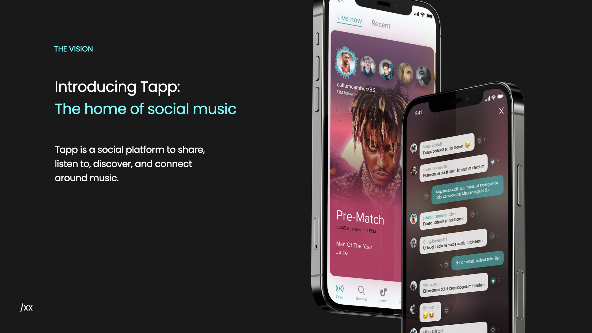 A slide from the music app pitch deck