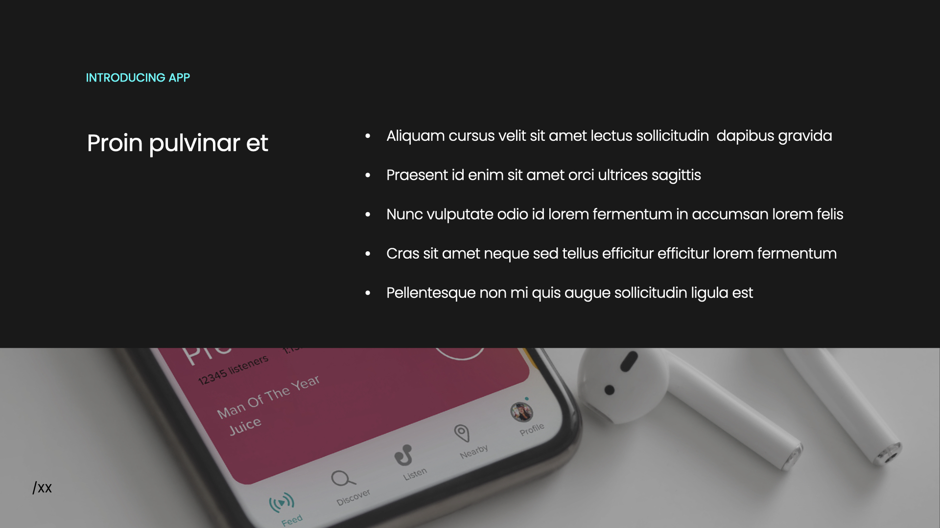 A slide from the music app pitch deck