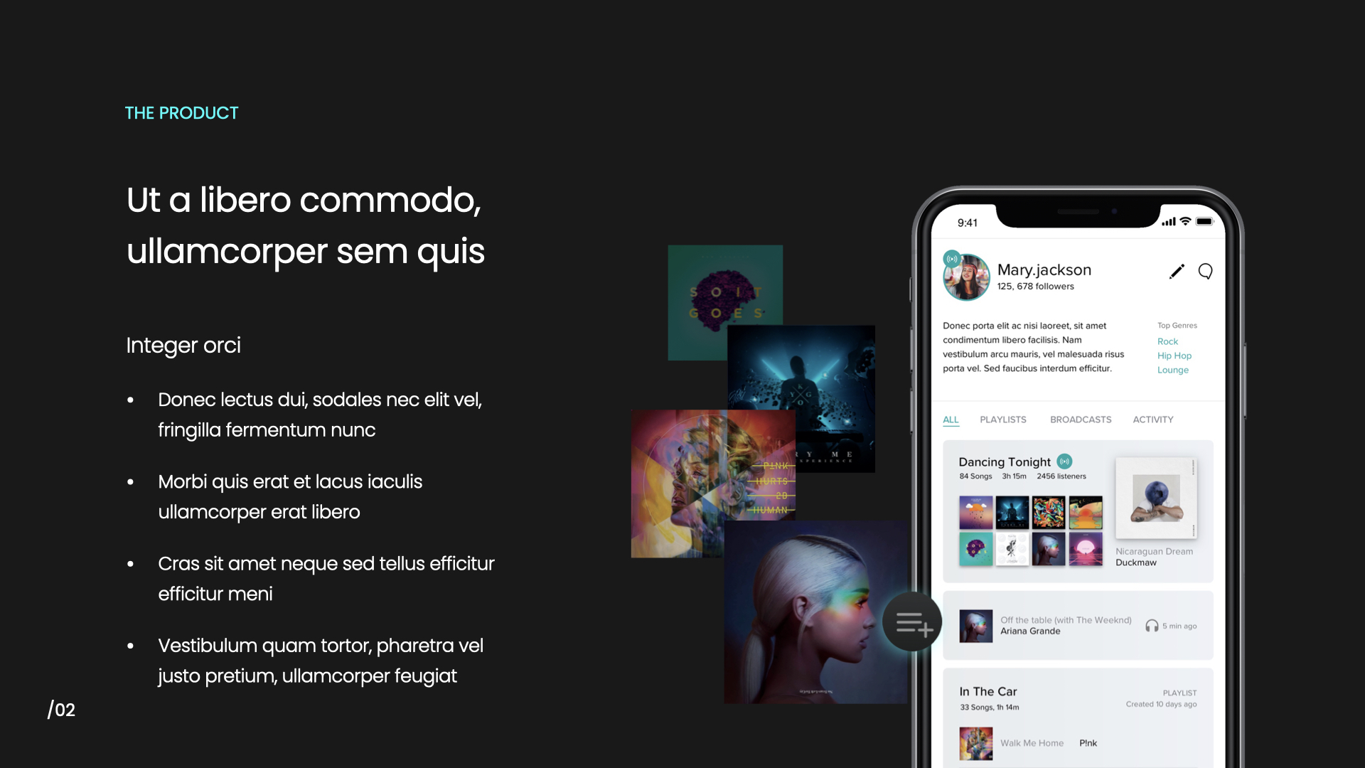 A slide from the music app pitch deck