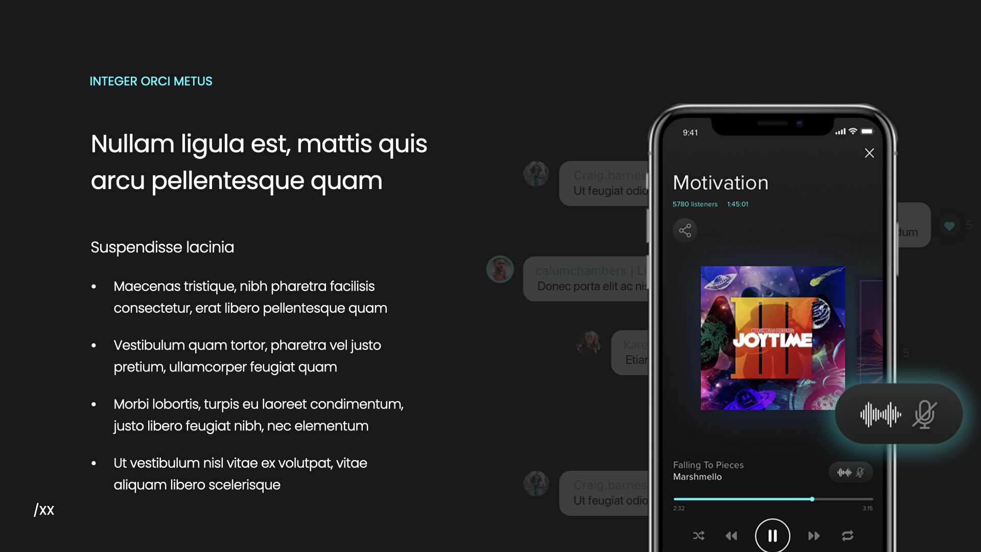 A slide from the music app pitch deck