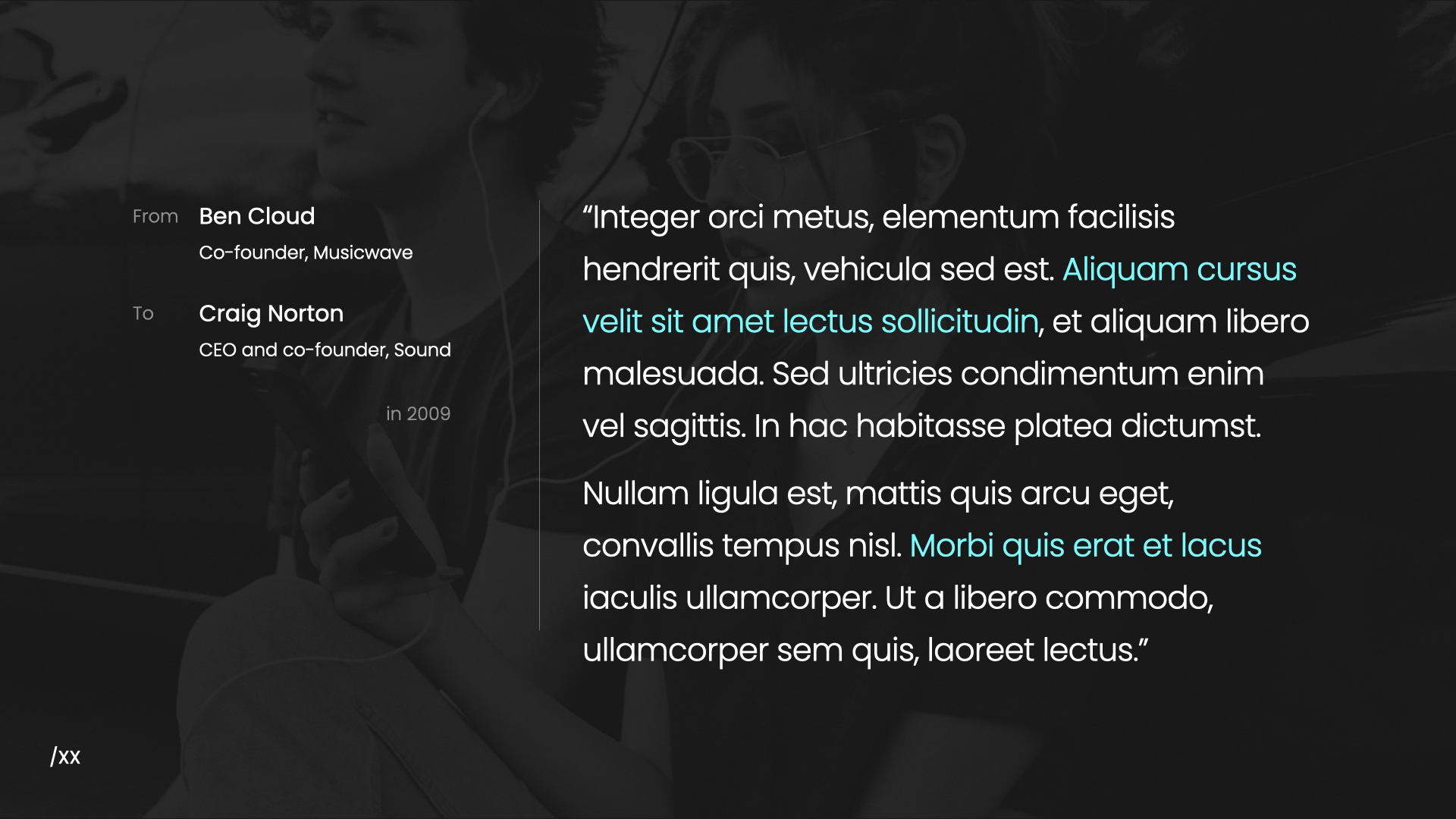 A slide from the music app pitch deck