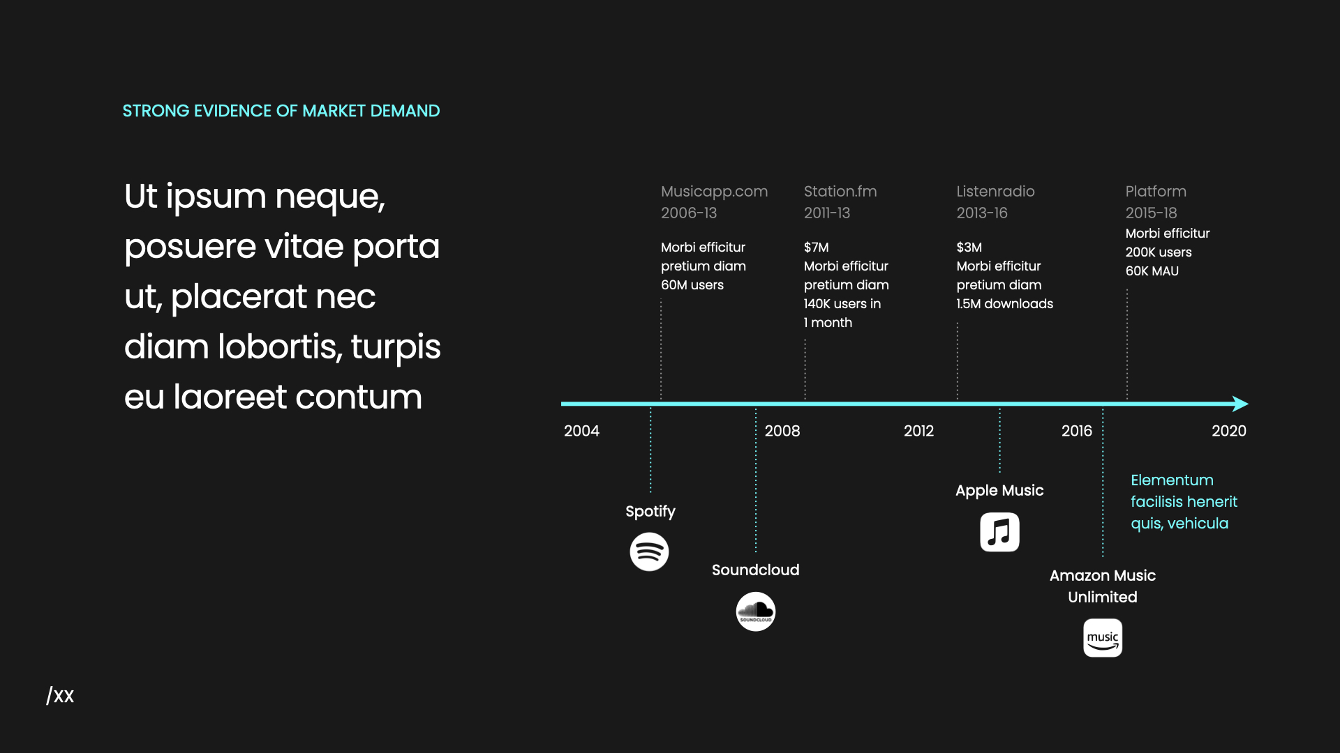 A slide from the music app pitch deck